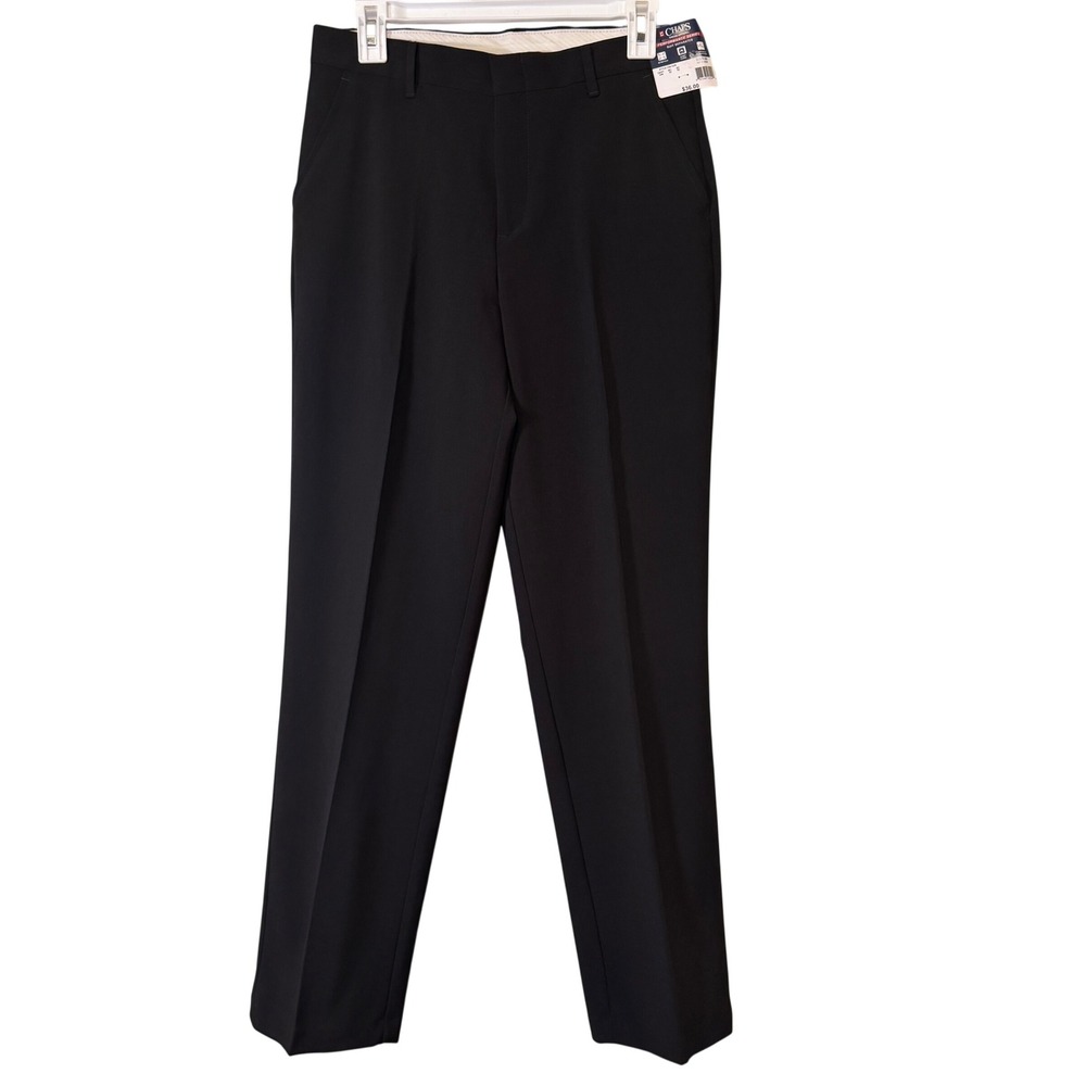 Chaps Boys Performance Dress Pants Black Stretch Wrinkle Resistant Size 20 Reg